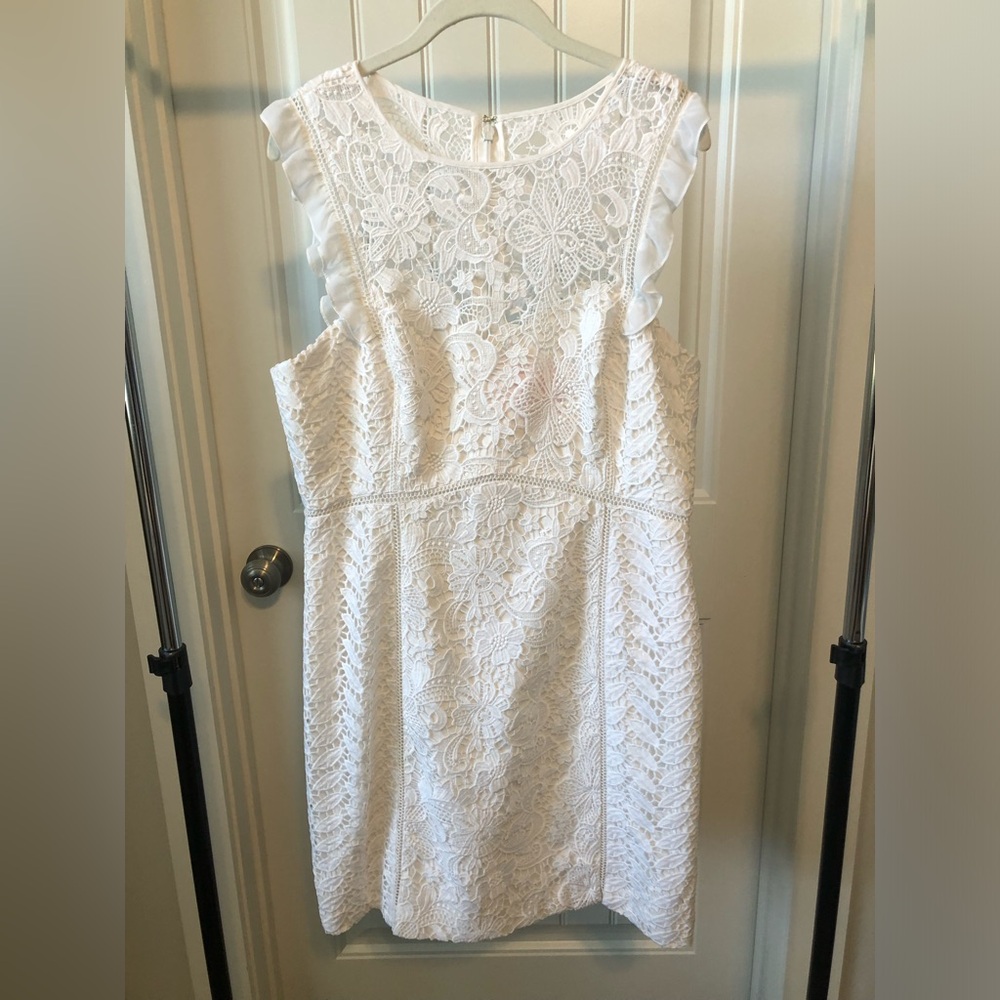 NWOT Lilly Pulitzer Maya Sheath Dress l White Lace l Size 14